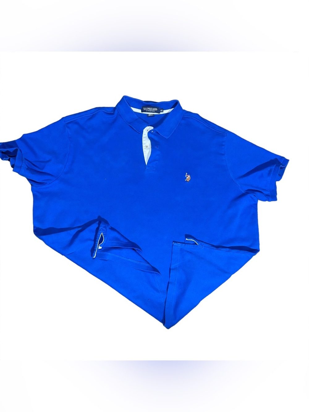 U.S. Polo Assn. Men's Bright Blue Polo Shirt with Contrast Placket